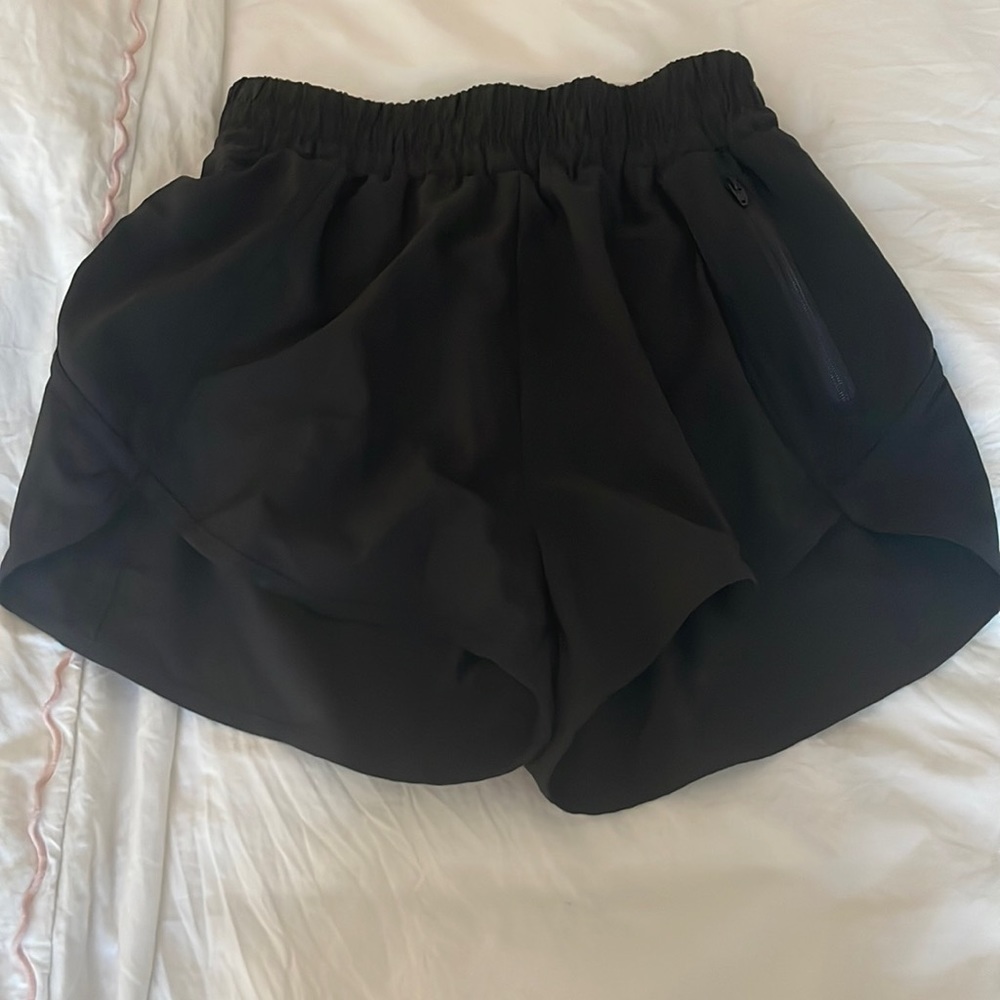 Black Amazon shorts with side zipper